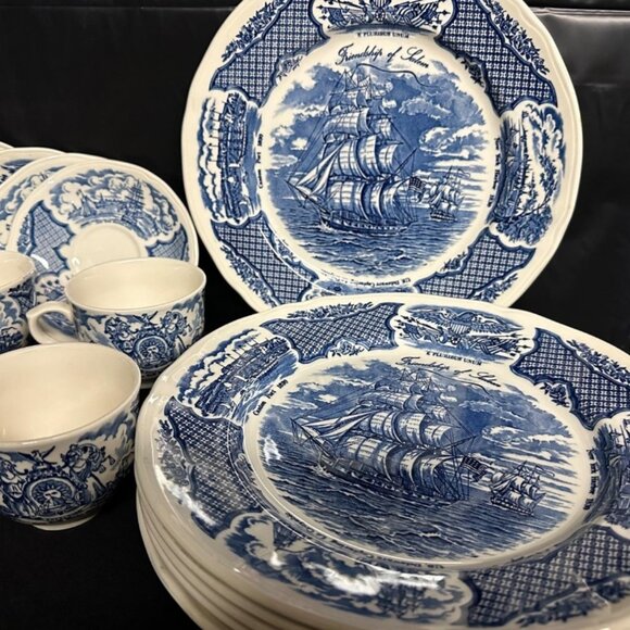 "Fair Winds" original copper engravings by Alfred Meakin Staffordshire England. - Picture 1 of 4